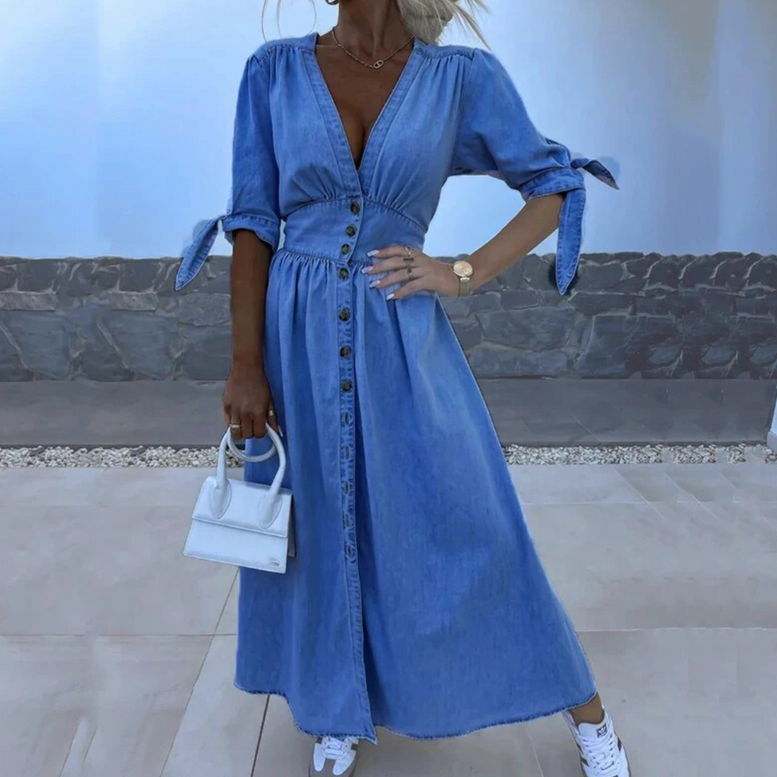 Julia™ | Maxi Abito In Denim Alla Moda