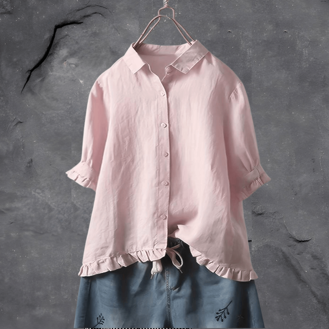 Miriam™ | Camicia chic in cotone con volant