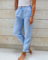 Sandra | Pantaloni con elastico in cotone e lino