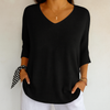 Sara - Top a maglia liscia con scollo a V
