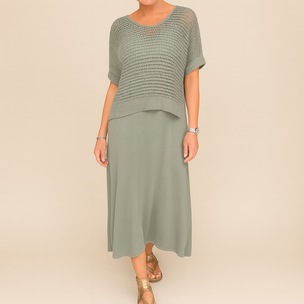 Laurie™ | Set abito e camicetta midi alla moda