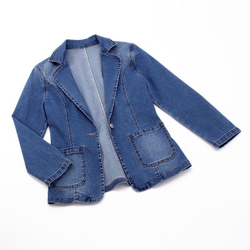 ALESSIA - BLAZER IN DENIM CON CINTURA CLASSICA IN VITA