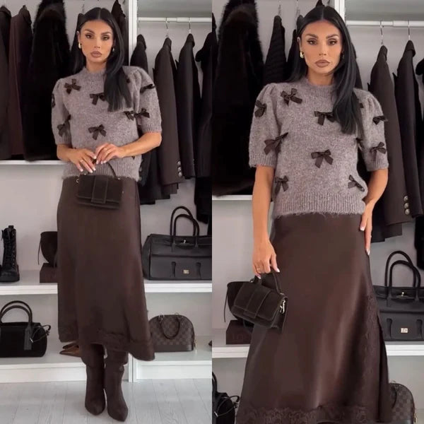 AURELIA | PULL TRICOTÉ NŒUDS ÉLÉGANCESOFT