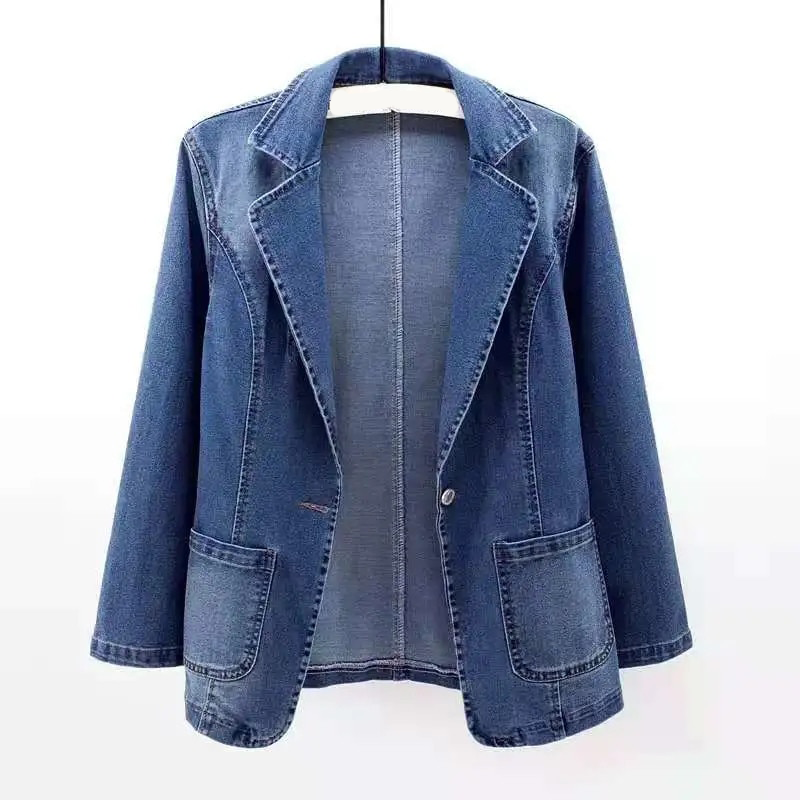 ALESSIA - BLAZER IN DENIM CON CINTURA CLASSICA IN VITA